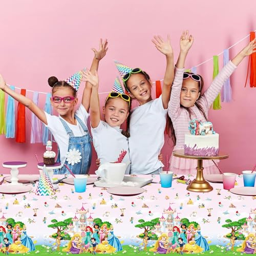 Princess Birthday Party Decorations 3Pcs Tablecloth Set for Table Decorations