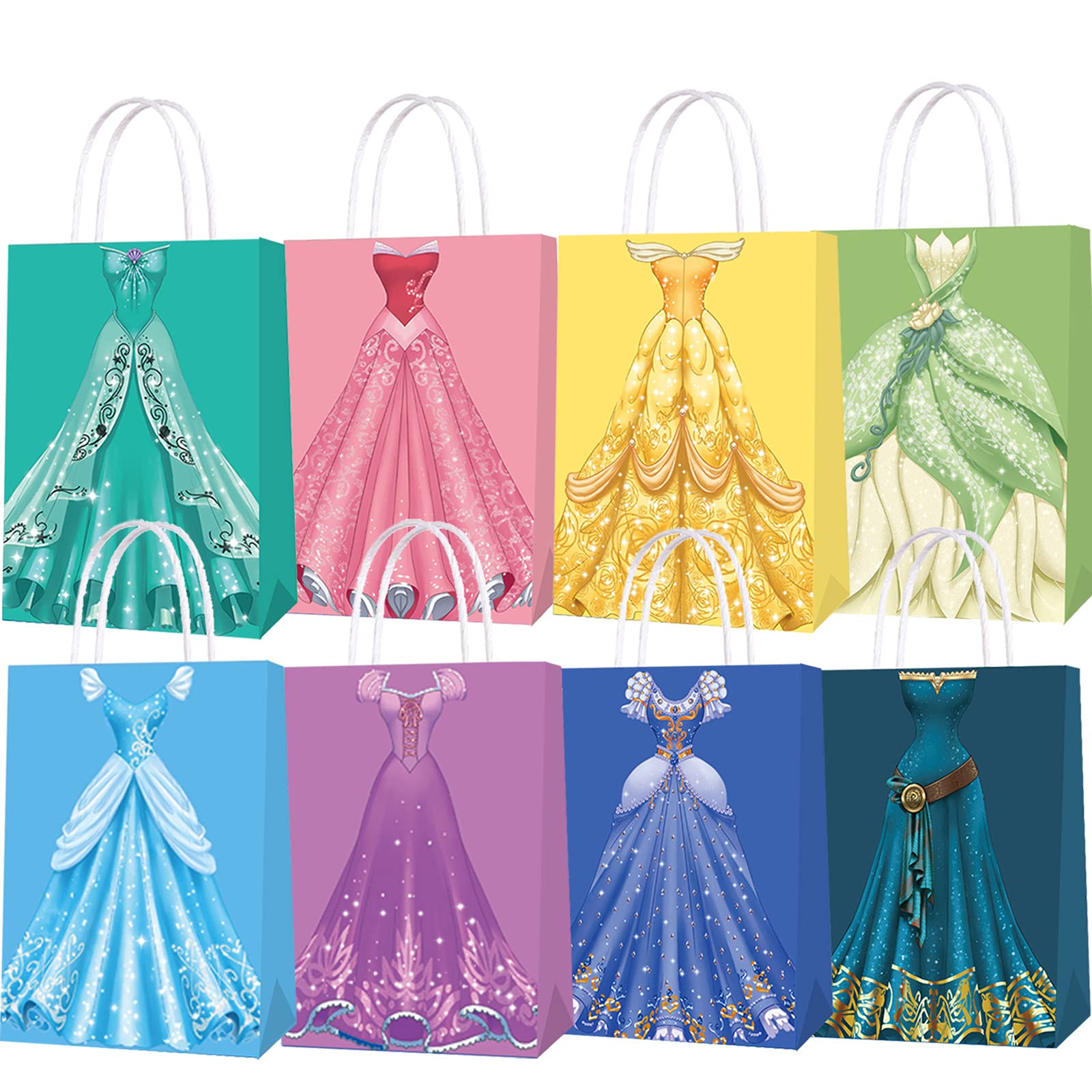  16 Packs Princess Party Gift Bags for Kids Birthday Parties: Princess Theme Party Supplies with Treat Bags
| Princess T
