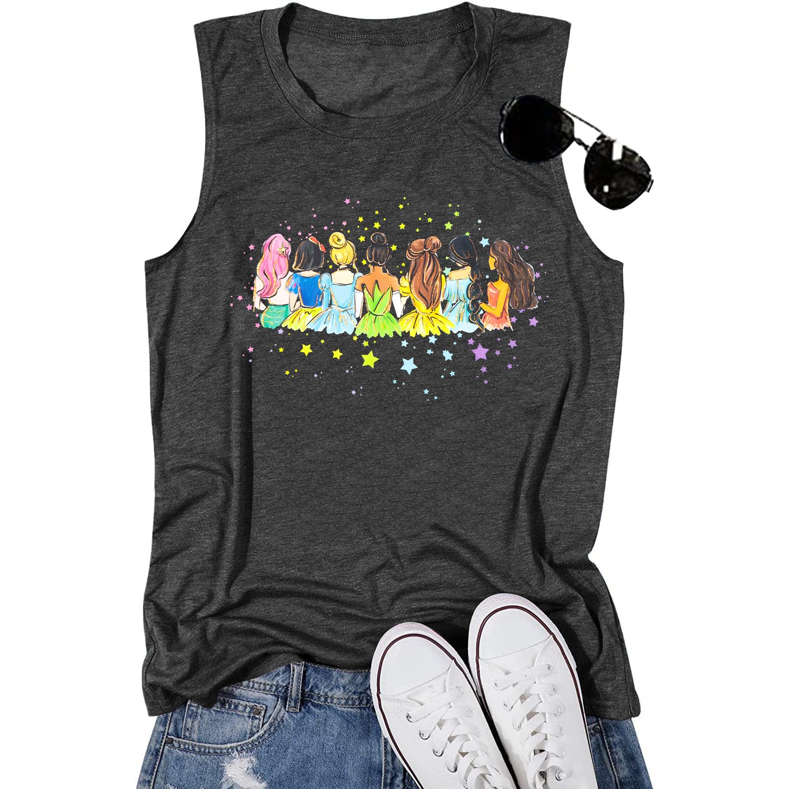 UNIQUEONE Magical Tank Tops Women: Magic Princess Shirt for Cute Family Vacation Trips
| UNIQUEONE Magical Tank Tops Wo